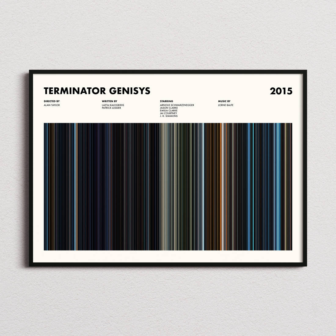 Terminator Genisys Movie Barcode Poster