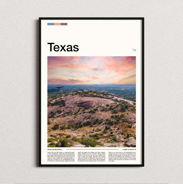 Texas - Rocky Outcrop At Dusk - Travel Print