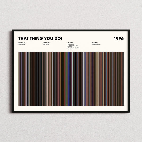 That Thing You Do! Movie Barcode Poster framed and photographed straight on