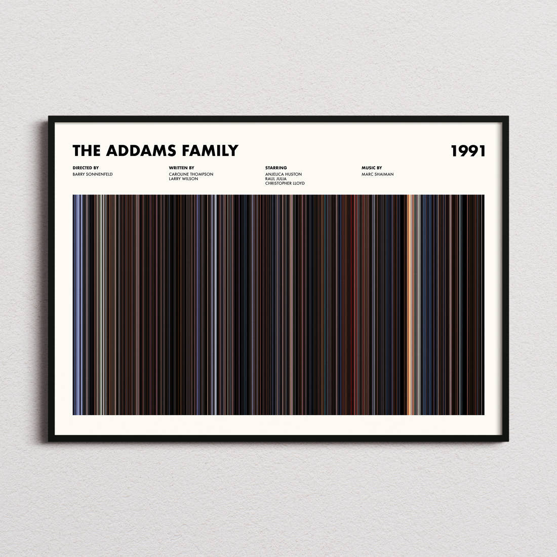The Addams Family Movie Barcode Poster
