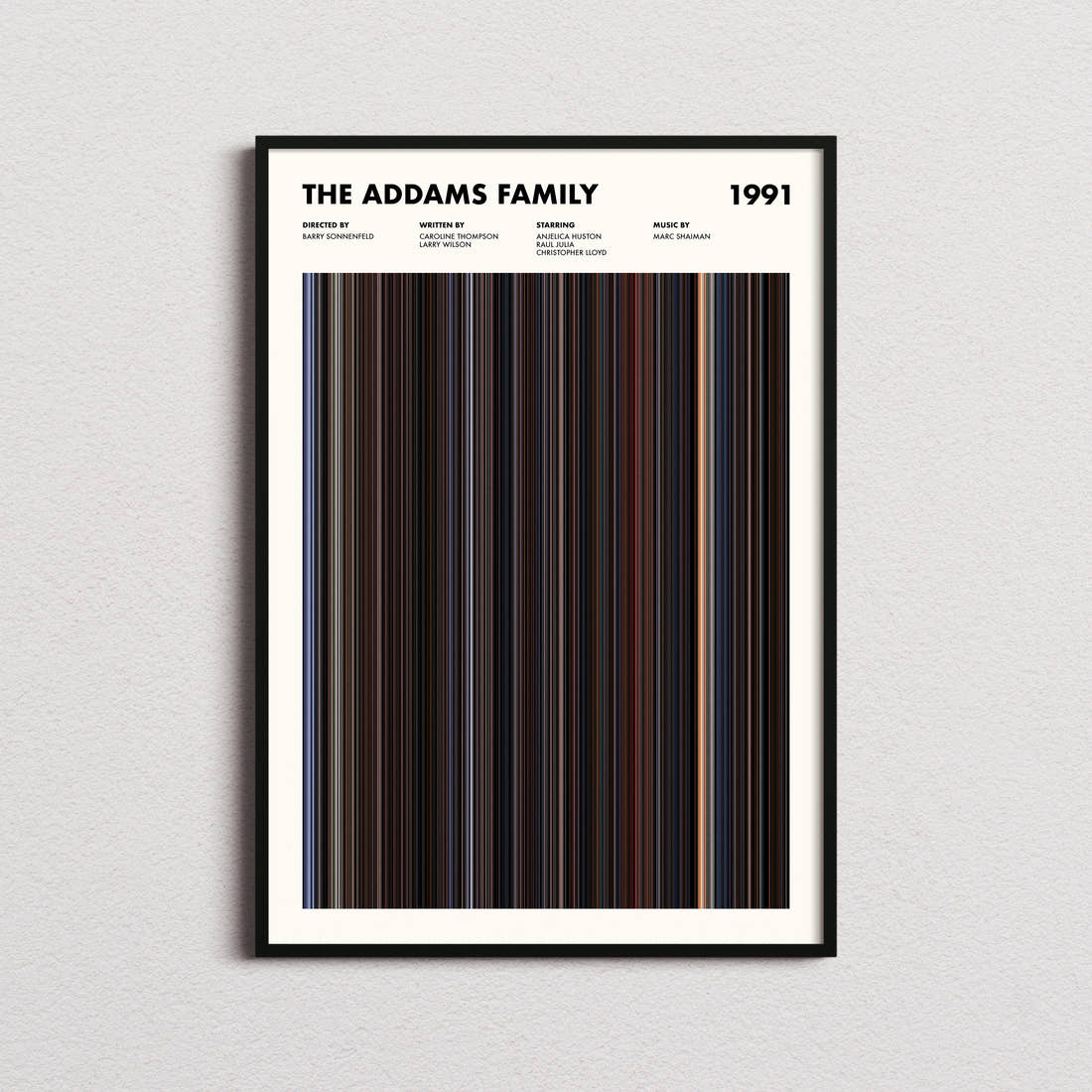 The Addams Family Movie Barcode Poster