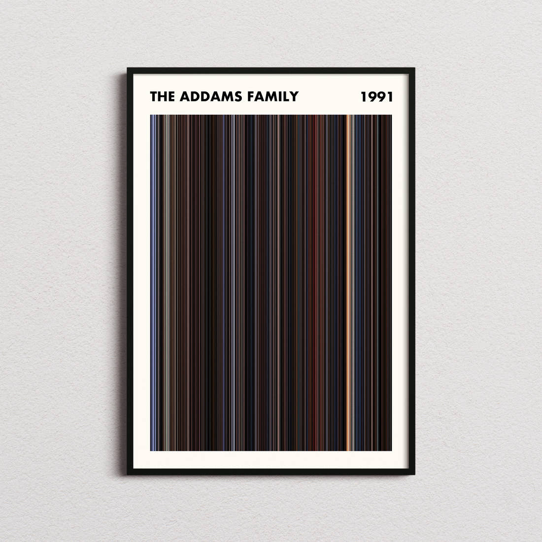 The Addams Family Movie Barcode Poster - Simplified