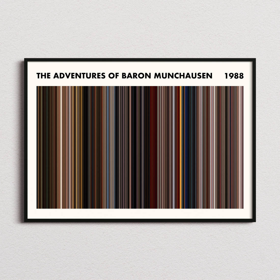 The Adventures of Baron Munchausen Movie Barcode Poster - Simplified