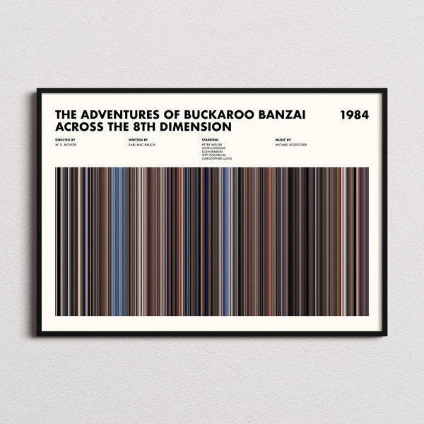 The Adventures of Buckaroo Banzai Across the 8th Dimension Movie Barcode Poster