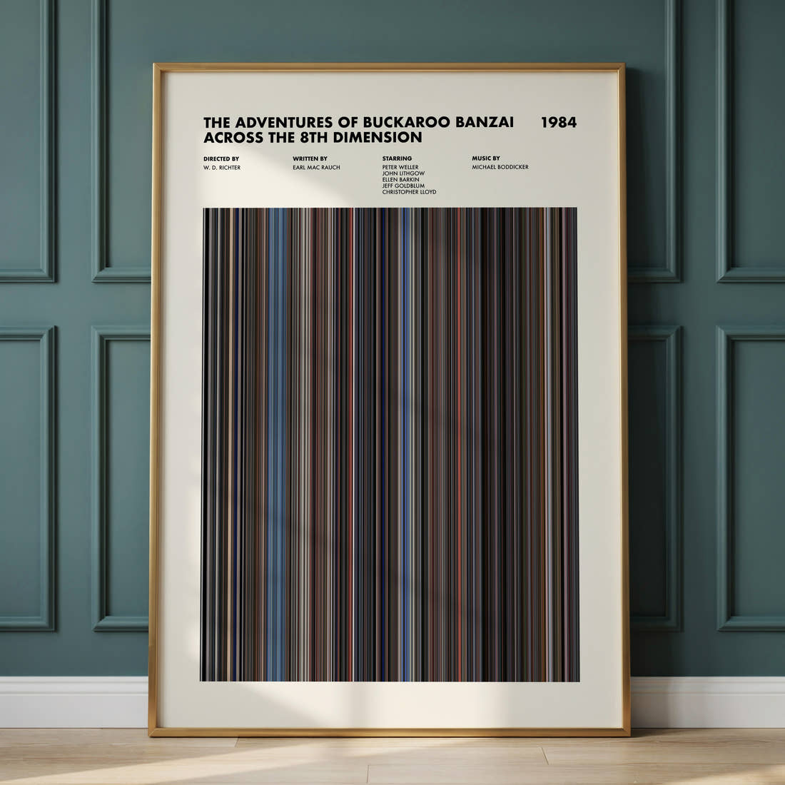 The Adventures of Buckaroo Banzai Across the 8th Dimension Movie Barcode Poster