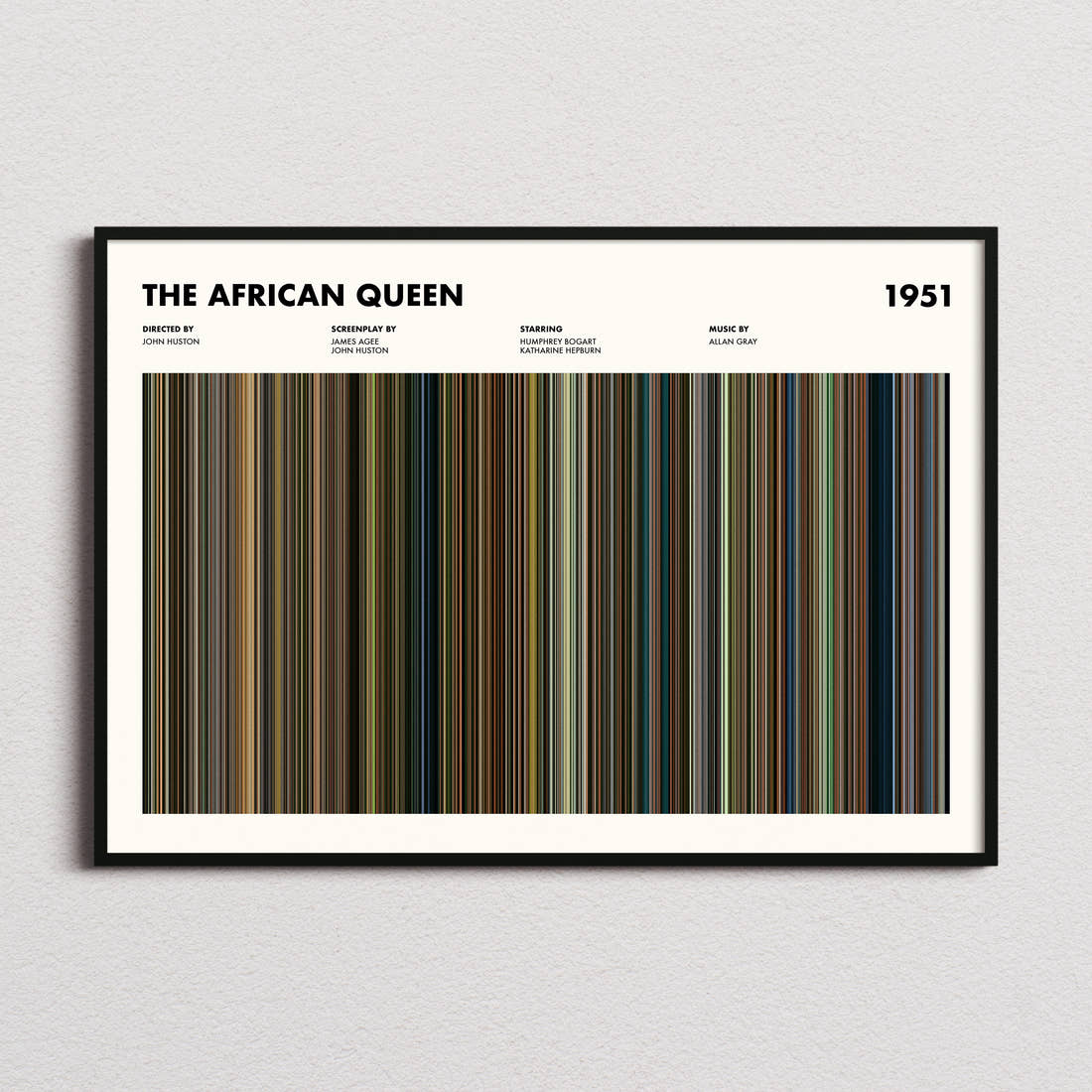 The African Queen Movie Barcode Poster