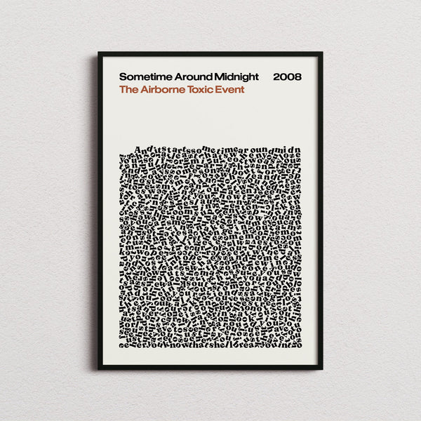 The Airborne Toxic Event Sometime Around Midnight Lyric Print in the cream colourway, framed