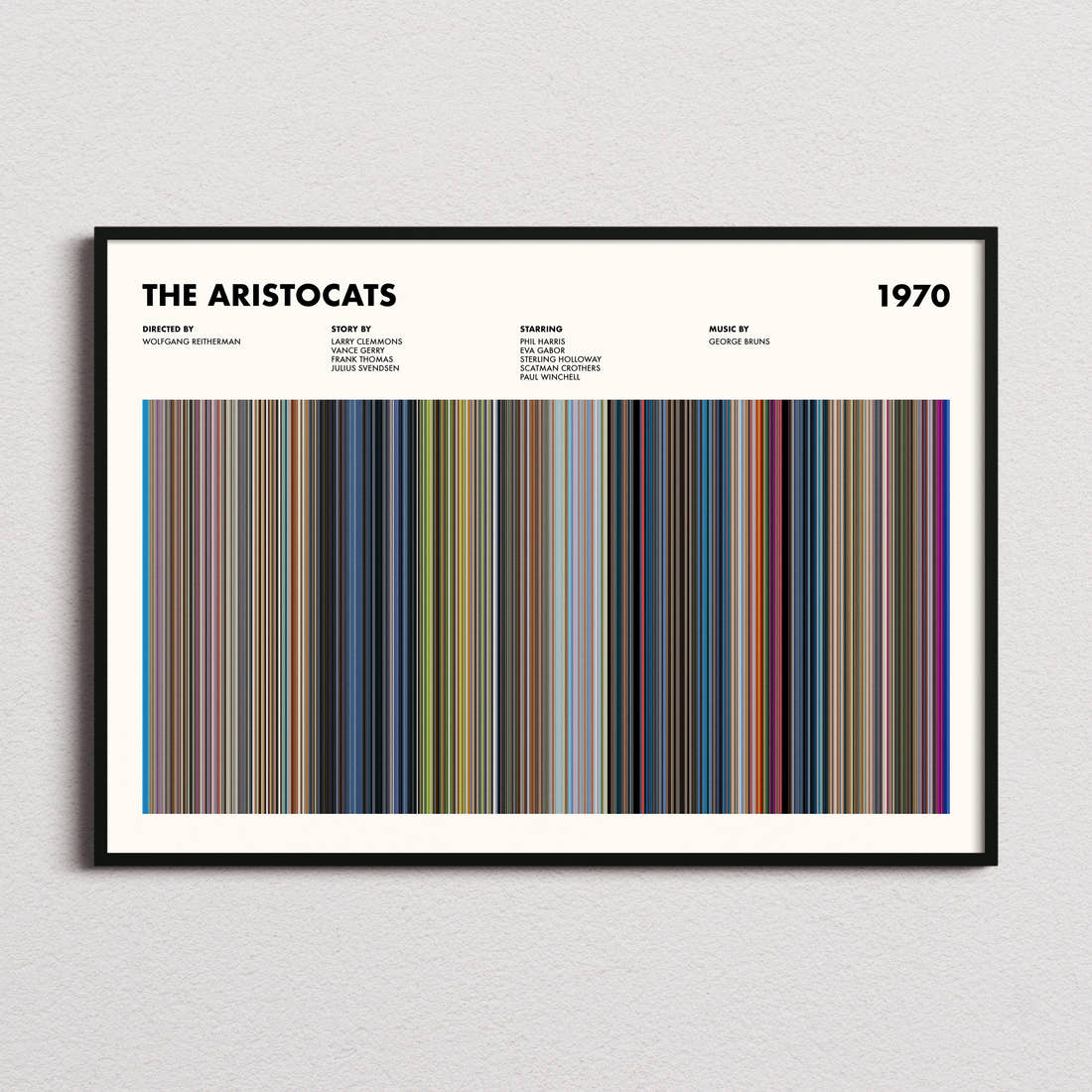 The Aristocats Movie Barcode Poster