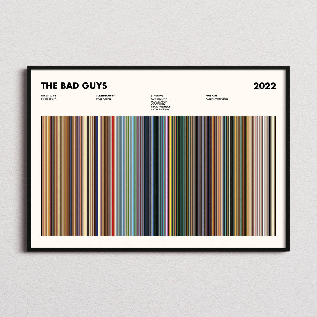 The Bad Guys Movie Barcode Poster