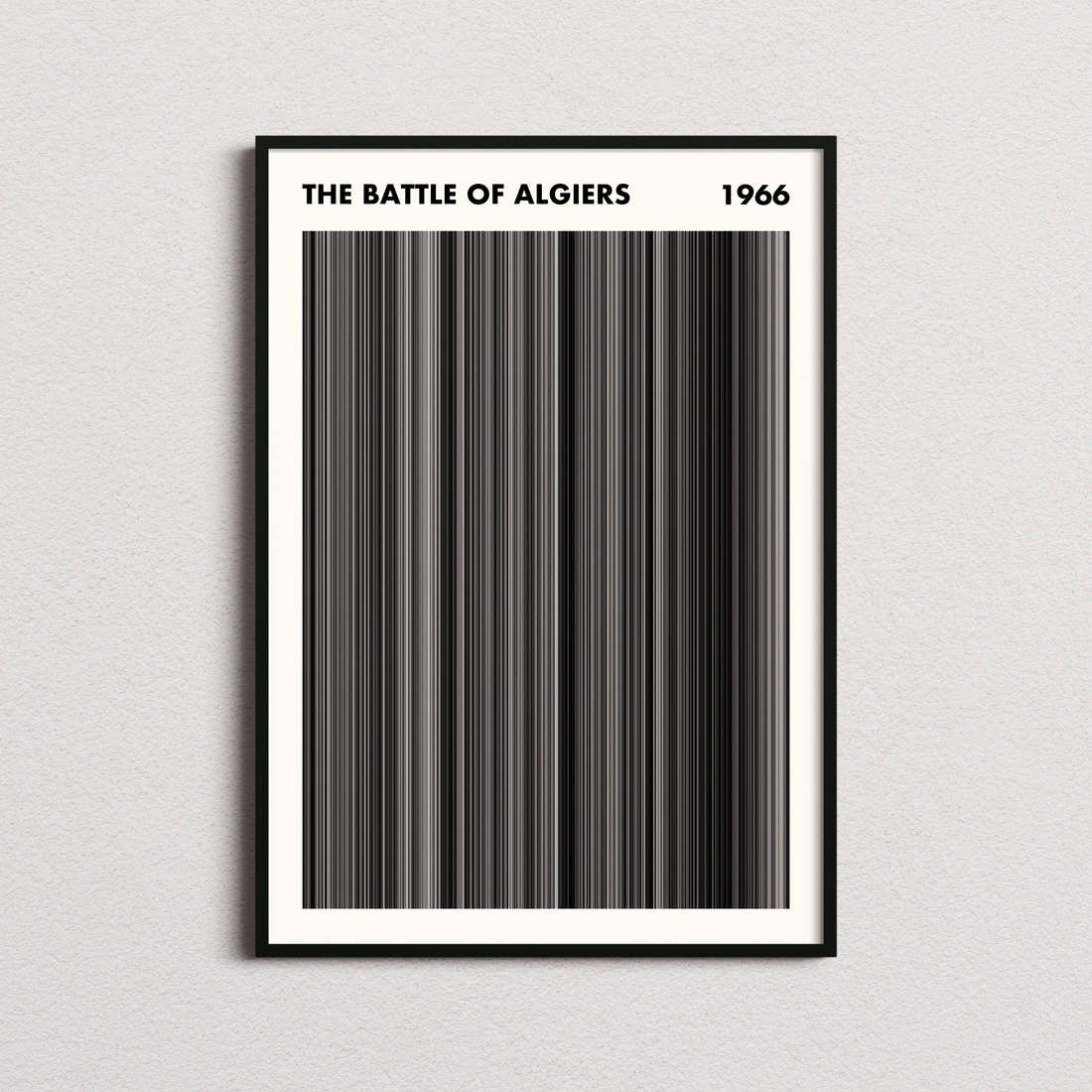 The Battle of Algiers Movie Barcode Poster - Simplified