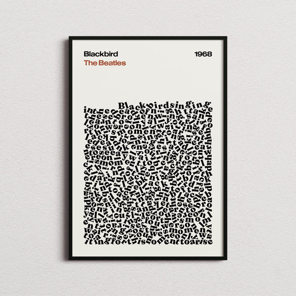 The Beatles Blackbird Lyric Print