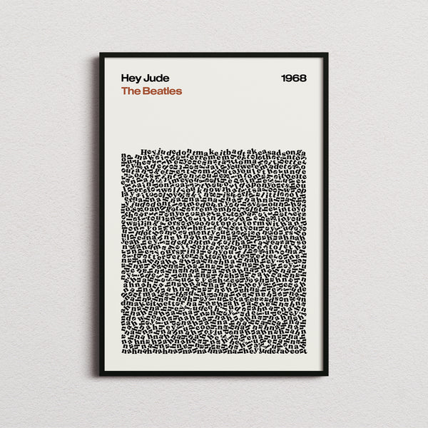 The Beatles Hey Jude Lyric Print
