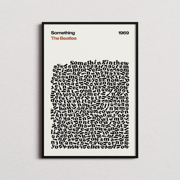 The Beatles Something Lyric Print in the cream colourway, framed