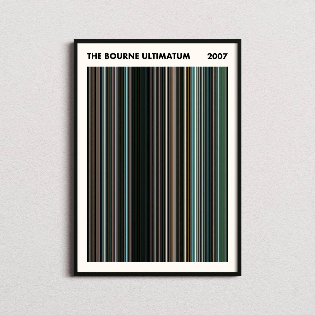 The Bourne Ultimatum Movie Barcode Poster - Simplified