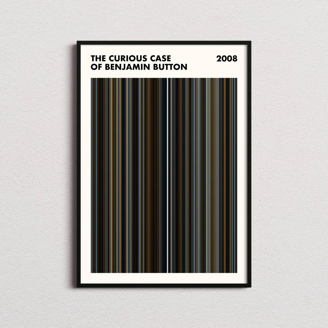 The Curious Case of Benjamin Button Movie Barcode Poster - Simplified