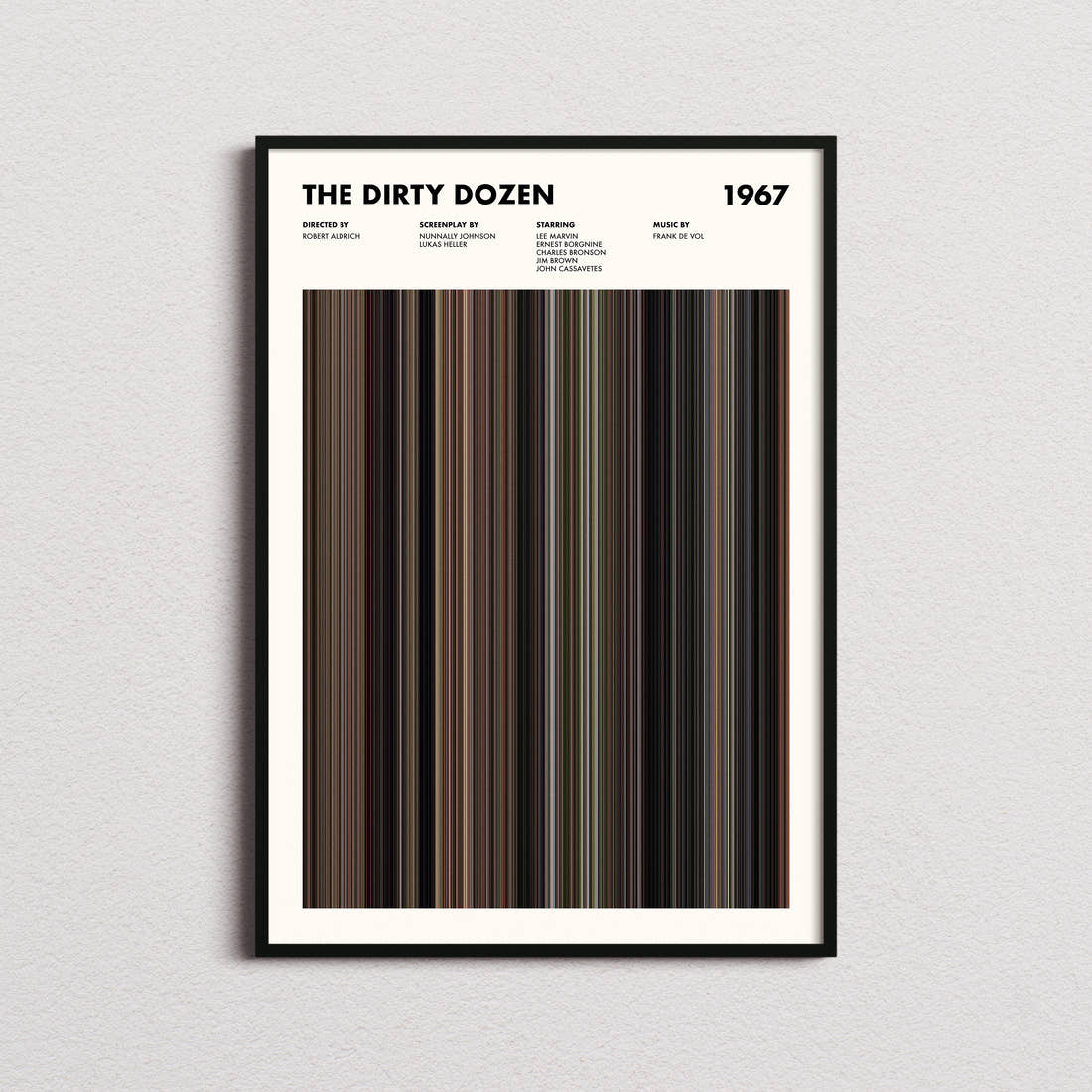 The Dirty Dozen Movie Barcode Poster