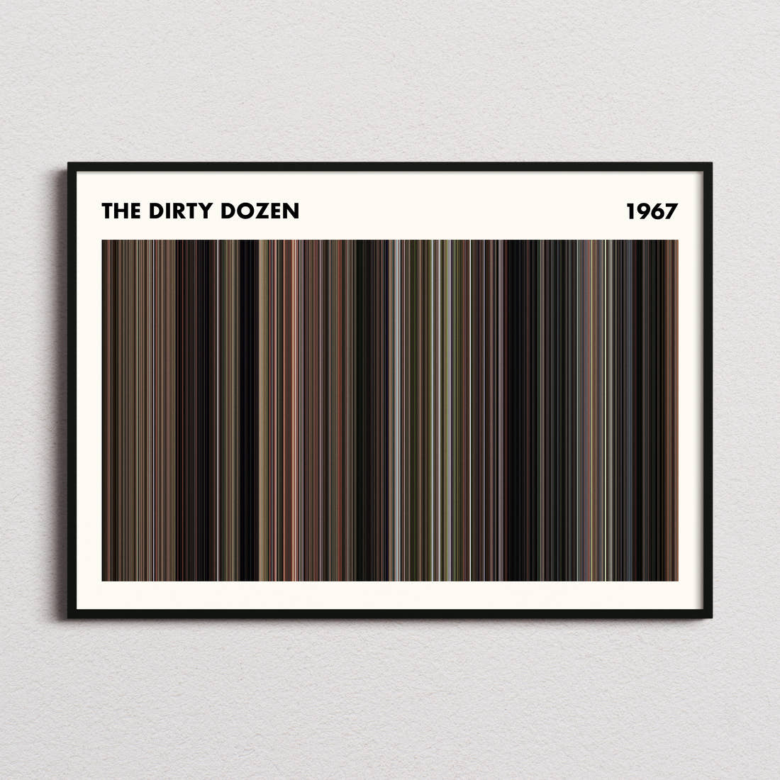 The Dirty Dozen Movie Barcode Poster - Simplified