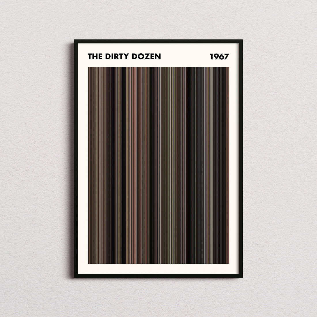The Dirty Dozen Movie Barcode Poster - Simplified