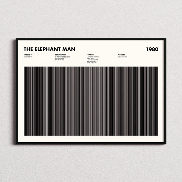 The Elephant Man Movie Barcode Poster