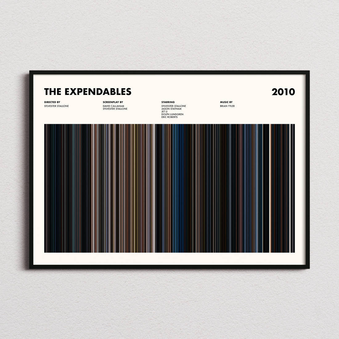 The Expendables Movie Barcode Poster