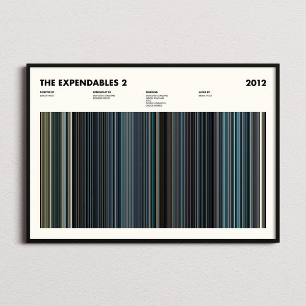 The Expendables 2 Movie Barcode Poster