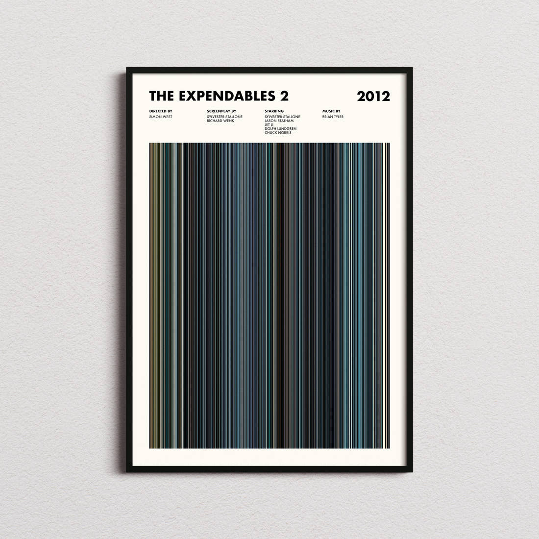The Expendables 2 Movie Barcode Poster