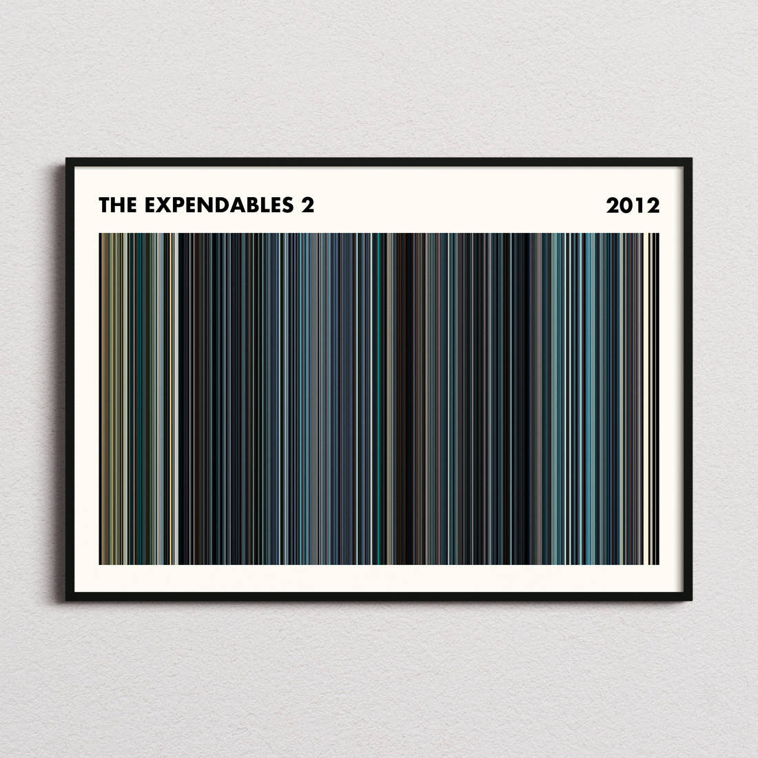 The Expendables 2 Movie Barcode Poster - Simplified