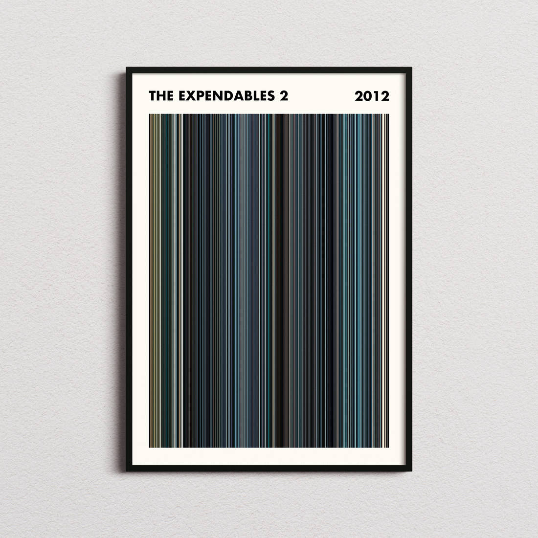 The Expendables 2 Movie Barcode Poster - Simplified