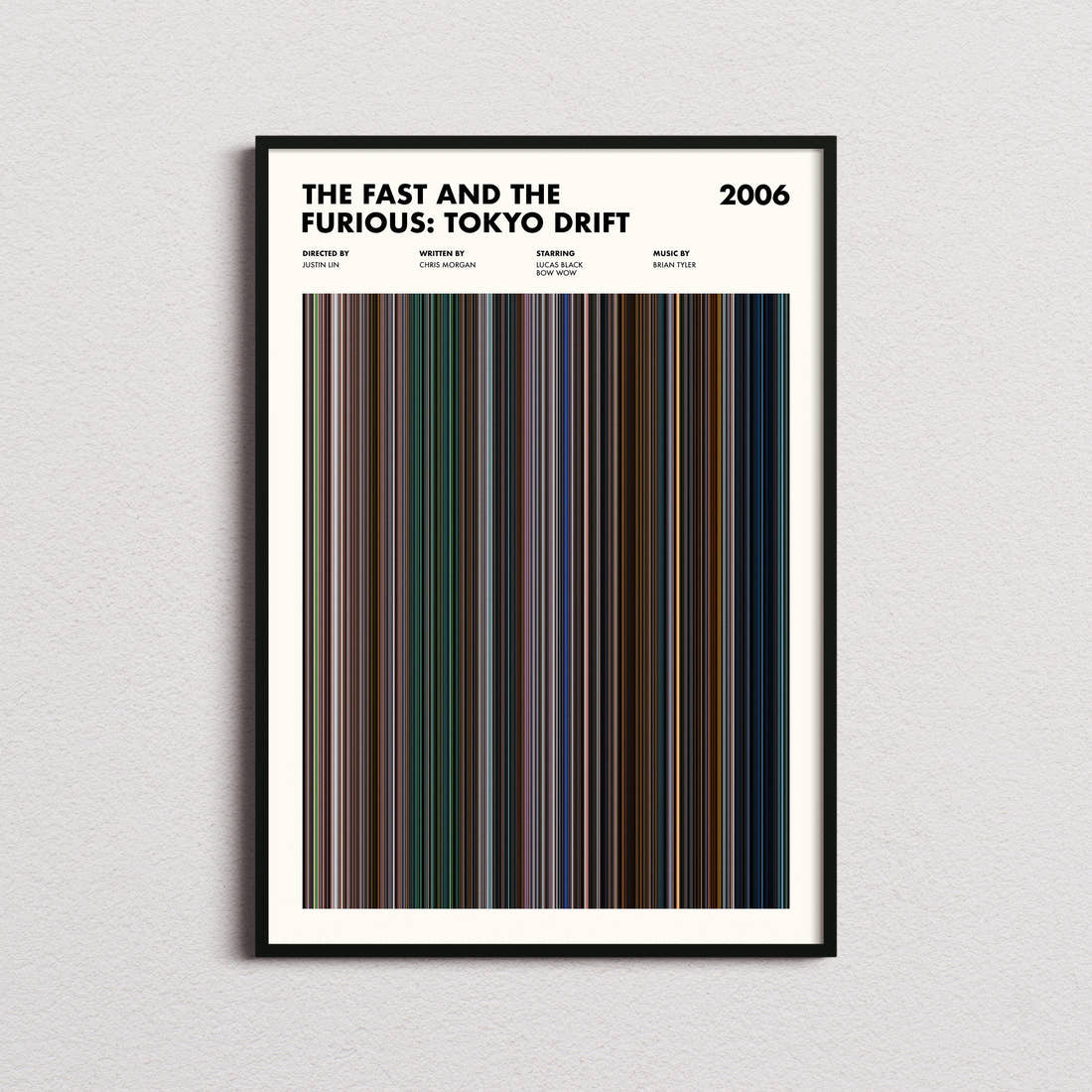 The Fast and the Furious: Tokyo Drift Movie Barcode Poster