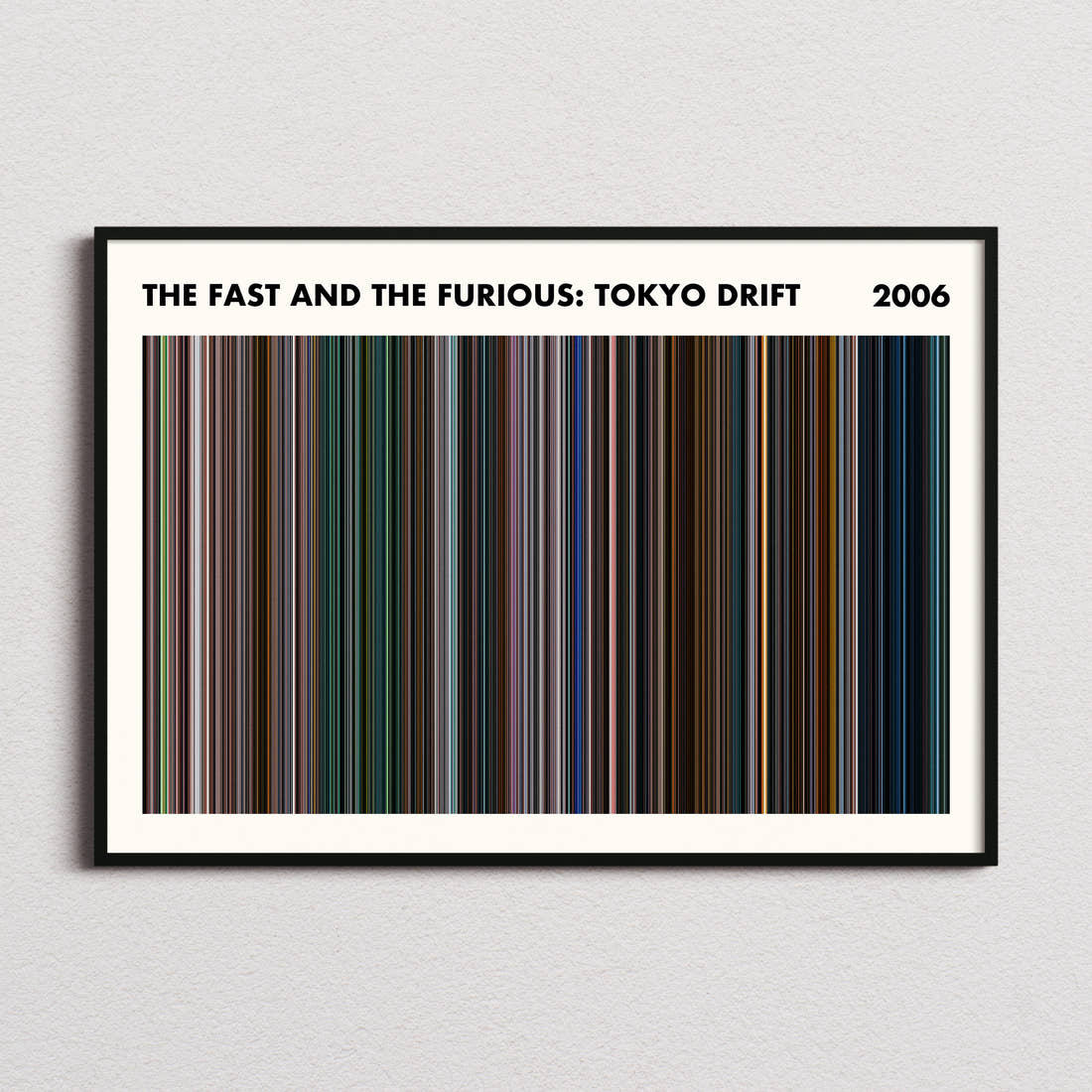 The Fast and the Furious: Tokyo Drift Movie Barcode Poster - Simplified