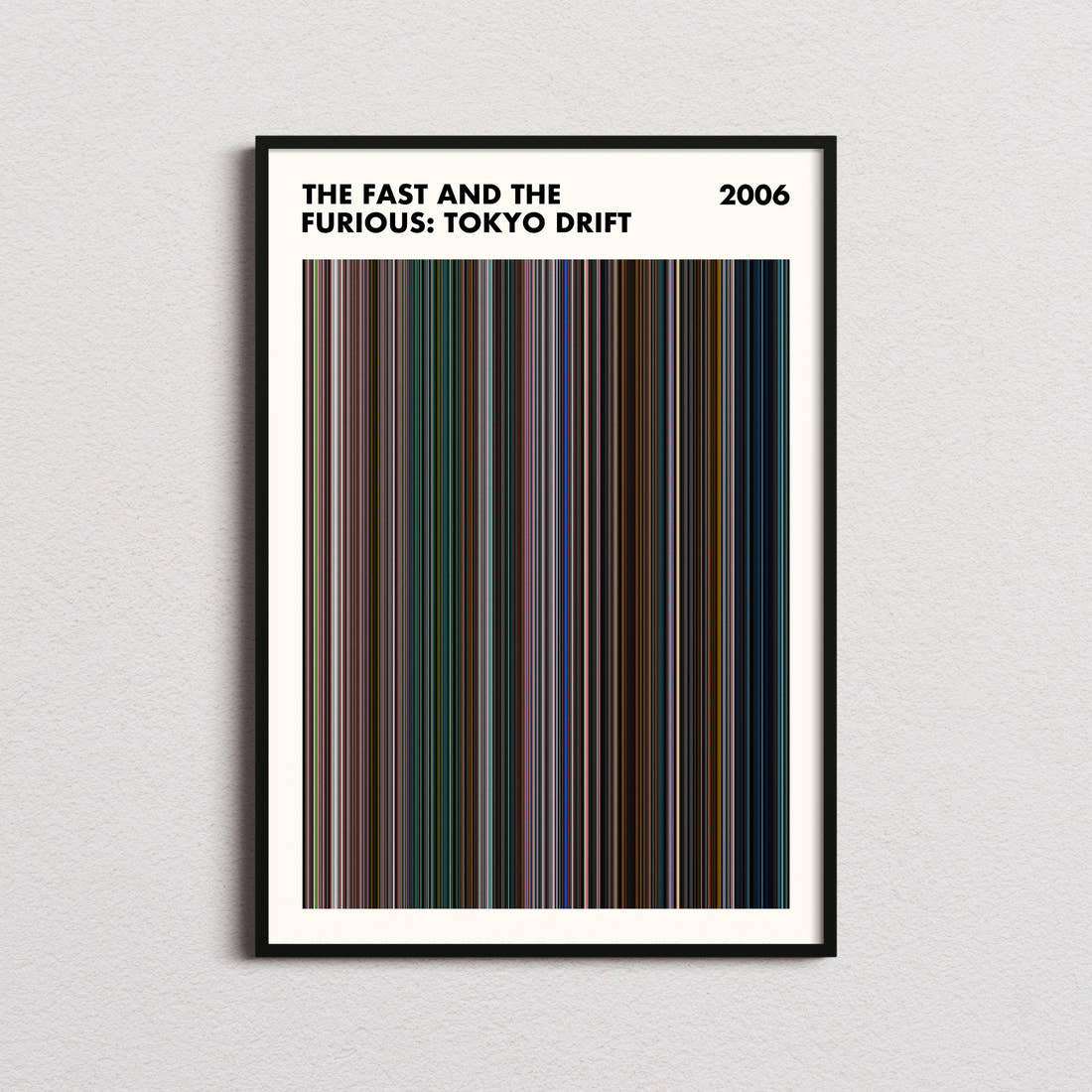 The Fast and the Furious: Tokyo Drift Movie Barcode Poster - Simplified