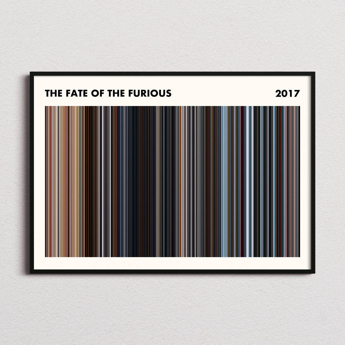 The Fate of the Furious Movie Barcode Poster - Simplified