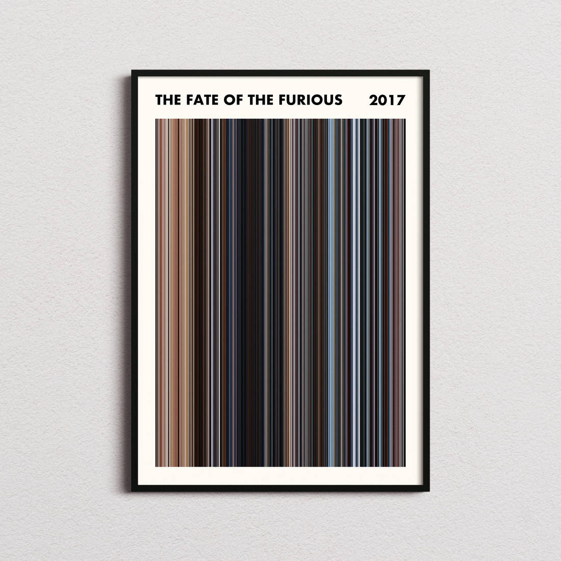 The Fate of the Furious Movie Barcode Poster - Simplified