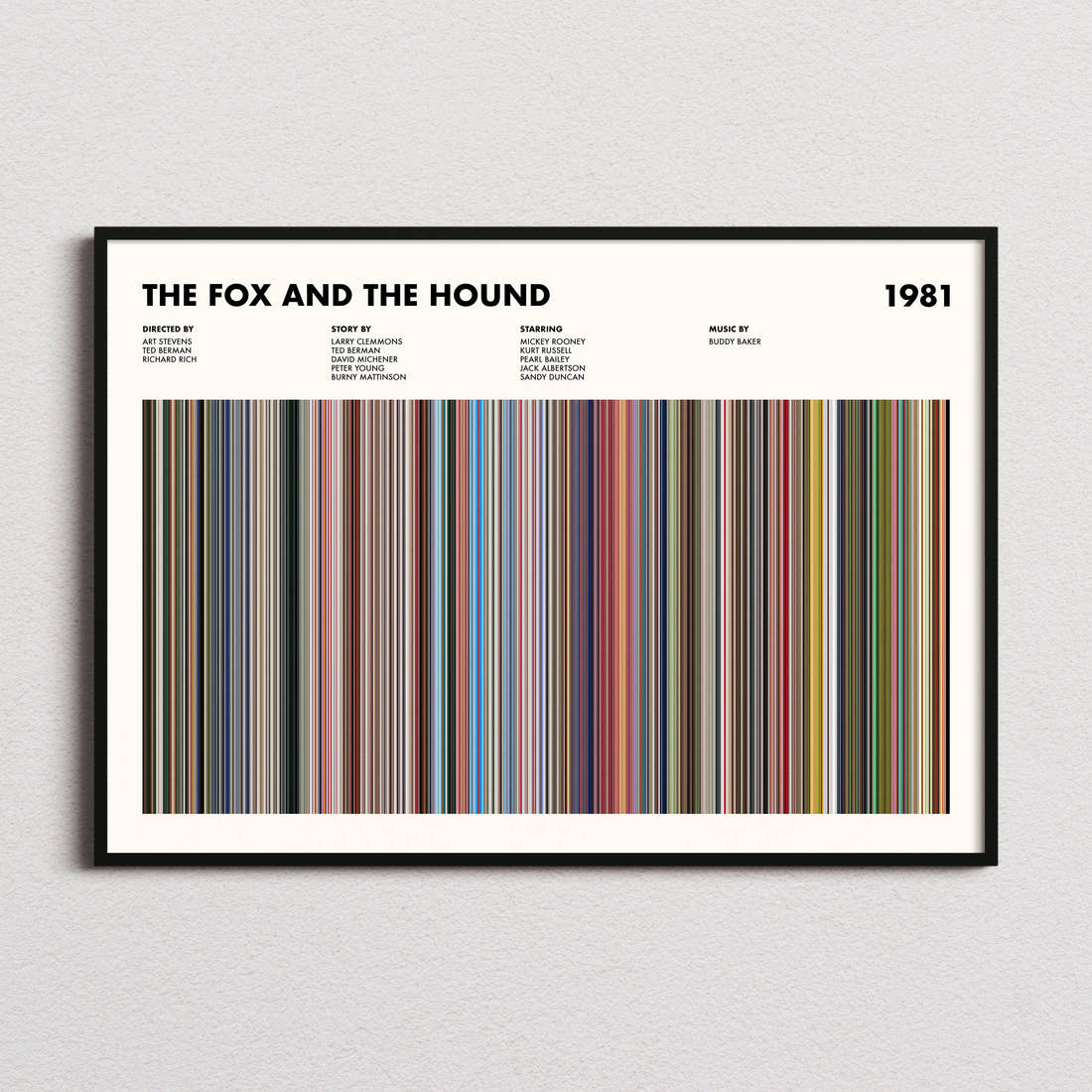 The Fox and the Hound Movie Barcode Poster