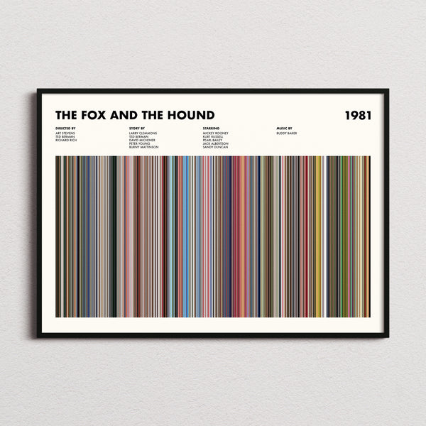 The Fox and the Hound Movie Barcode Poster