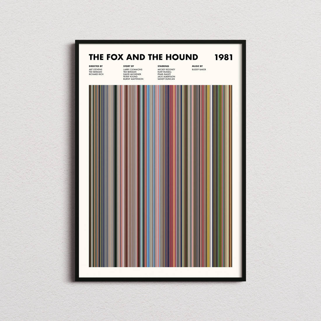 The Fox and the Hound Movie Barcode Poster