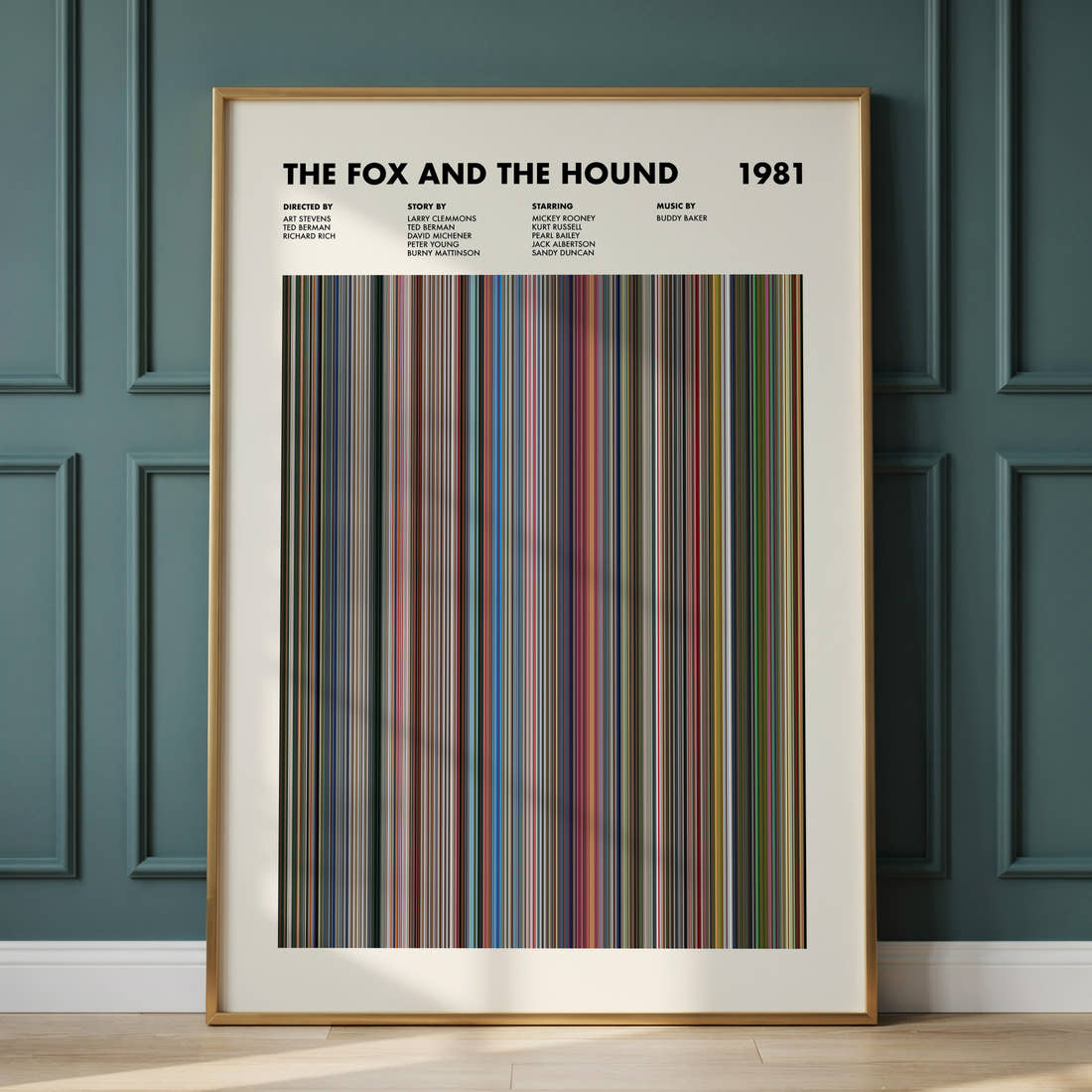 The Fox and the Hound Movie Barcode Poster