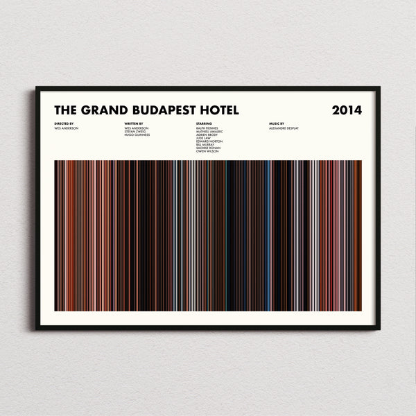 The Grand Budapest Hotel Movie Barcode Poster