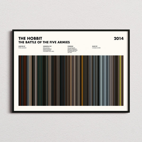 The Hobbit: The Battle of the Five Armies Movie Barcode Poster