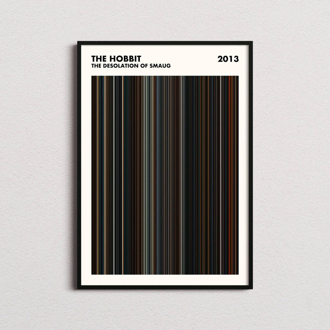 The Hobbit: The Desolation of Smaug Movie Barcode Poster - Simplified