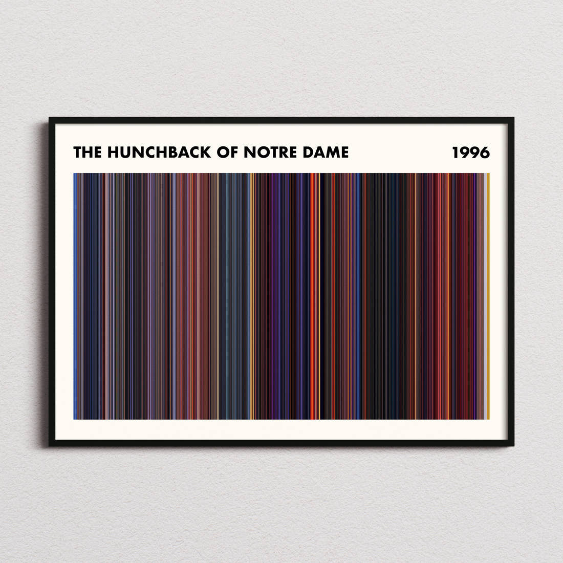 The Hunchback of Notre Dame Movie Barcode Poster - Simplified