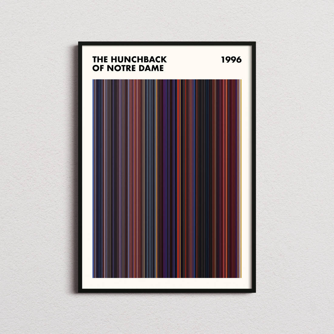 The Hunchback of Notre Dame Movie Barcode Poster - Simplified