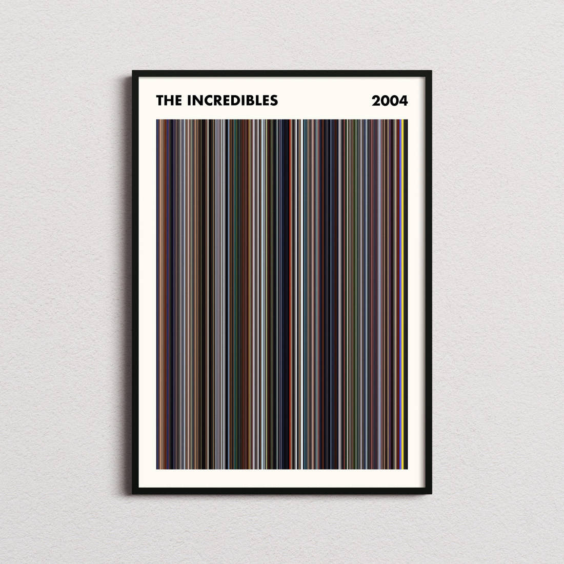 The Incredibles Movie Barcode Poster - Simplified