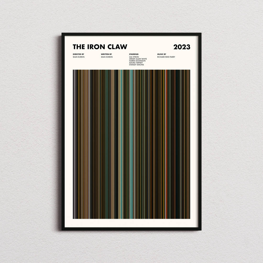 The Iron Claw Movie Barcode Poster