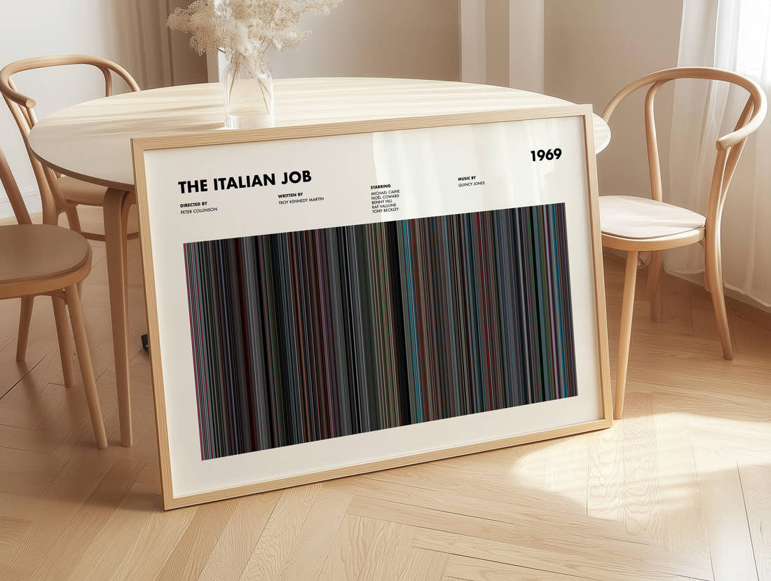 The Italian Job Movie Barcode Poster