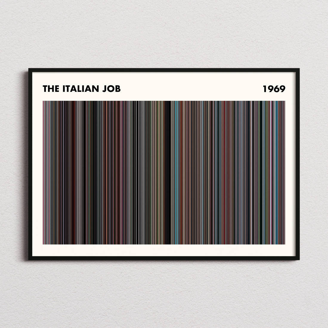 The Italian Job Movie Barcode Poster - Simplified