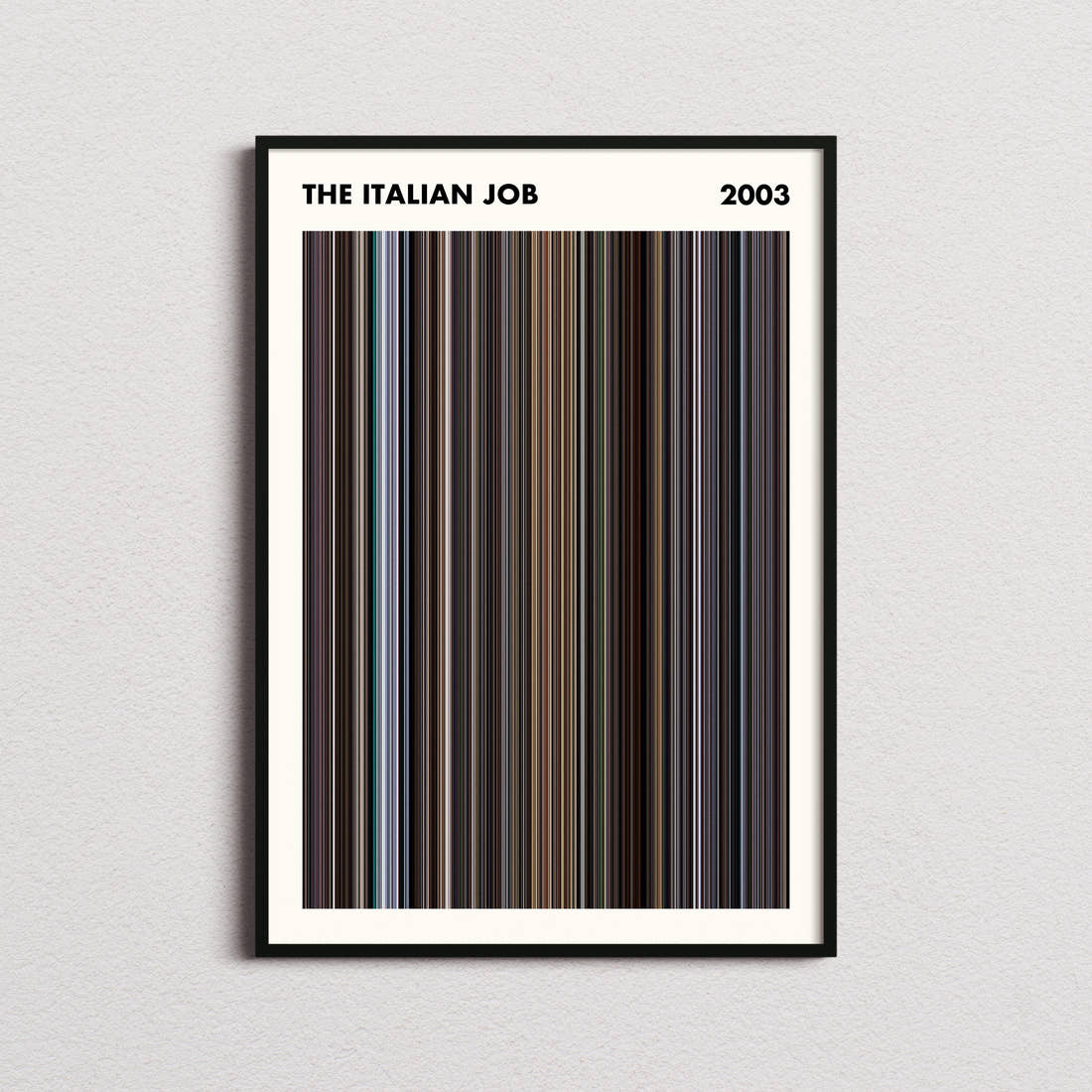 The Italian Job Movie Barcode Poster - Simplified