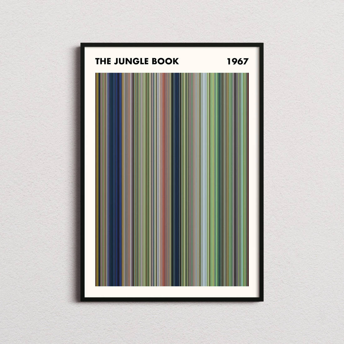 The Jungle Book (1967) Movie Barcode Poster - Simplified