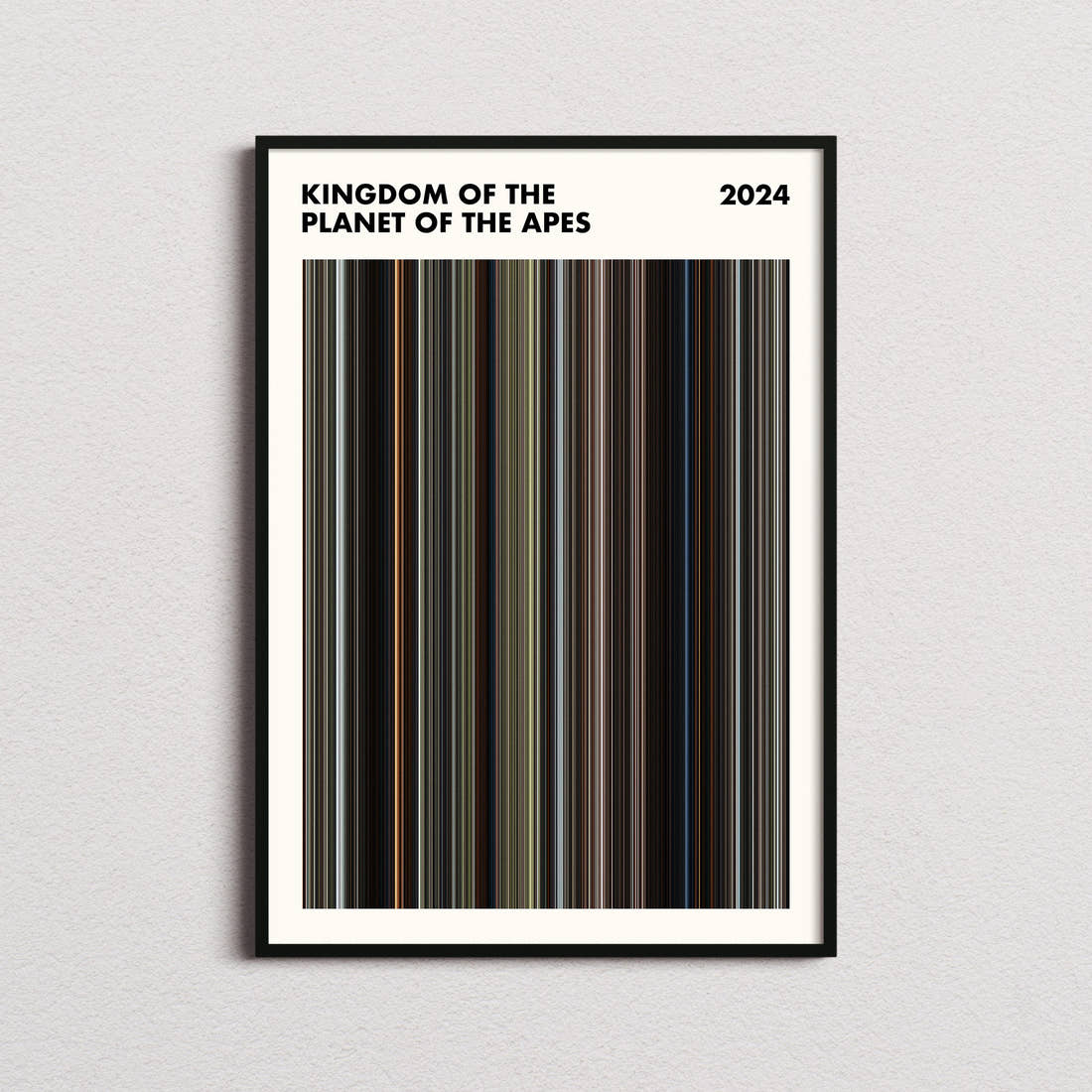 Kingdom of the Planet of the Apes Movie Barcode Poster - Simplified