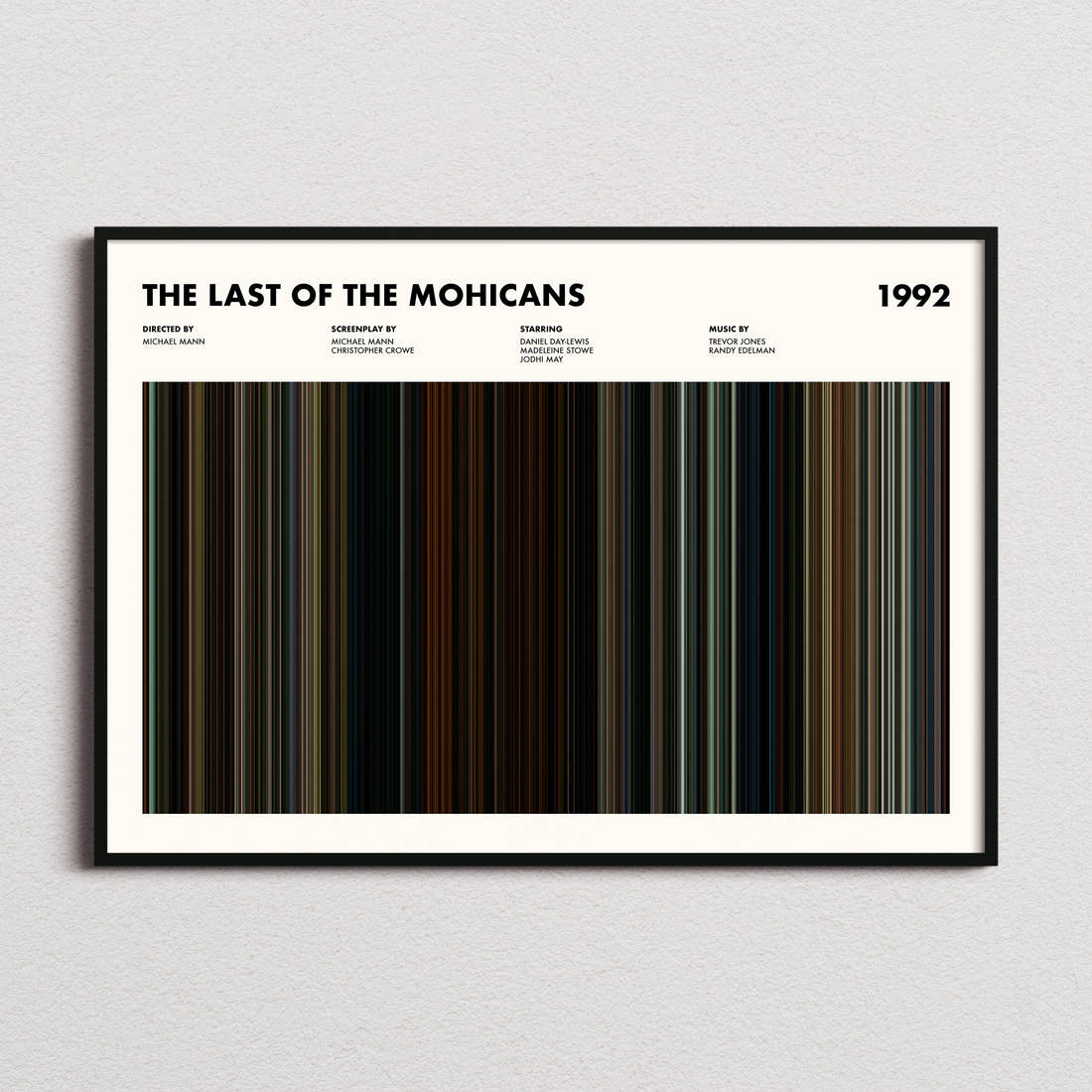 The Last of the Mohicans Movie Barcode Poster